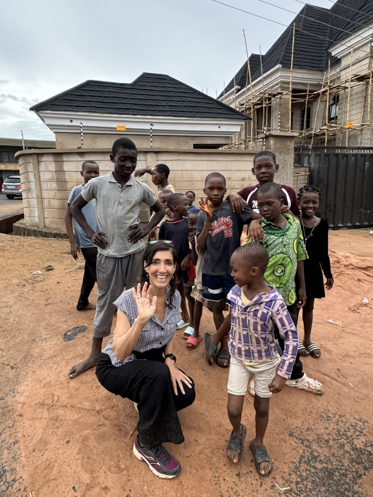 Lives Transformed team in Plateau State with children from the village where the new safe house is opening.